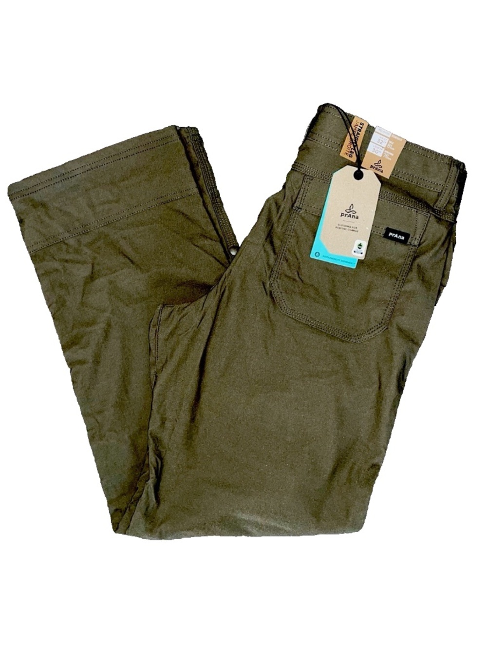 Men's PrAna Stretch Zion II Pants 32 x 30 Green Relaxed Hiking Ourtdoors NWT
